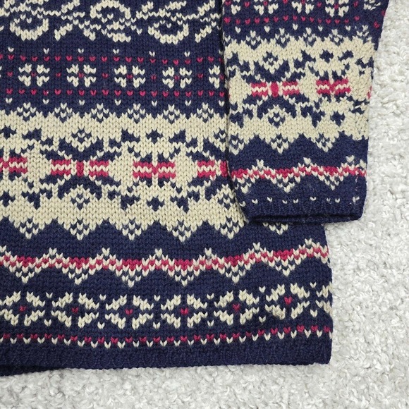 Vintage Abercrombie & Fitch Wool Sweater Mens M Nordic Fair Isle Knit Cabincore - Picture 2 of 10